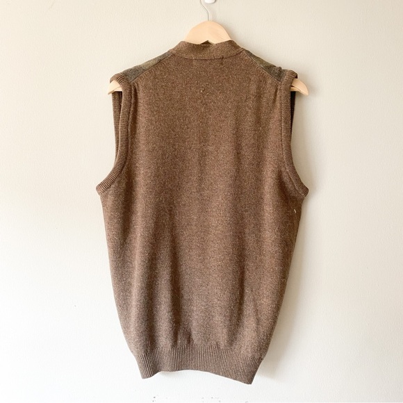 Vintage Leeds 100% Patterned Lambs Wool Oversized Grandpa Vest Medium - Picture 4 of 9